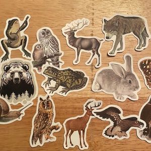 Vintage animal sticker pack